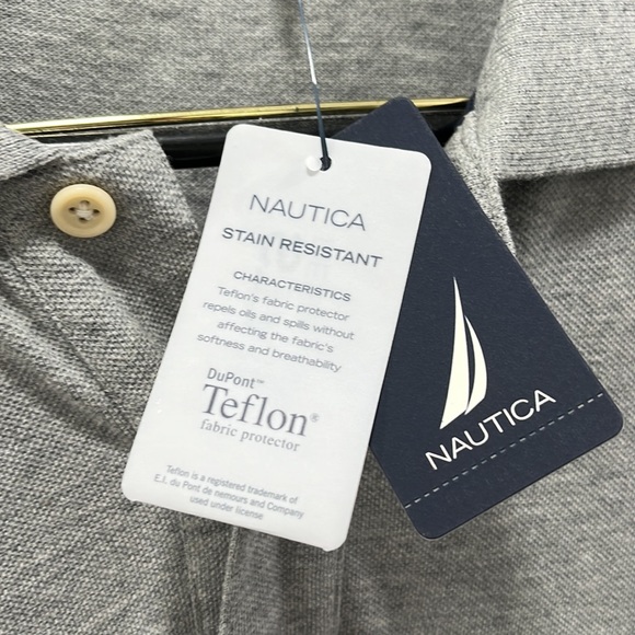 Nautica Stain Resistant Men's Polo Shirt Two Button Front - Picture 7 of 10